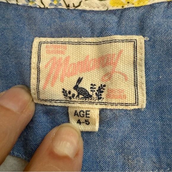 Mantaray Patchwork Multicoloured Floral Print Tiered Lace Sleeve Dress Size 4-5 - Picture 3 of 7